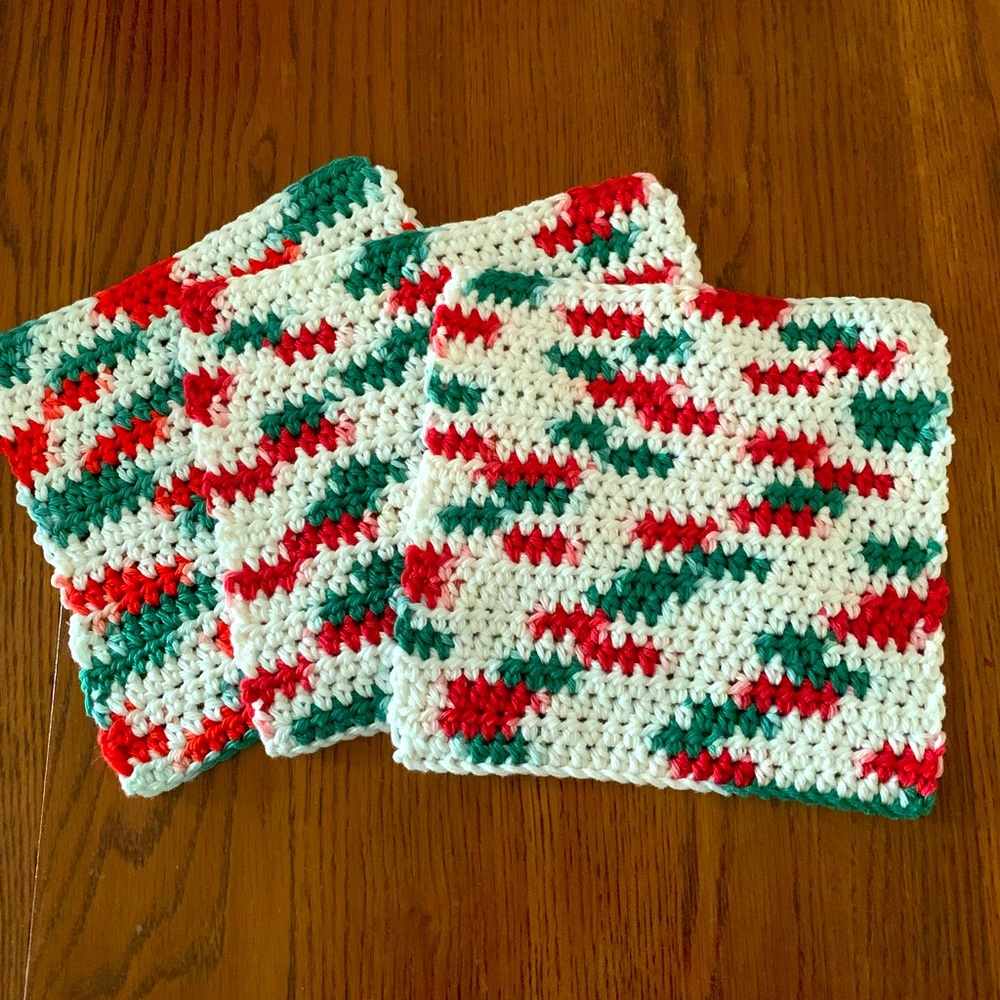 Handmade crocheted wash cloth/pot holder/ hot pad